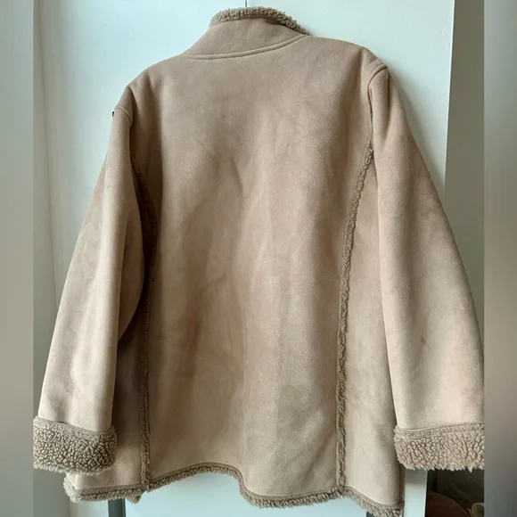 LL Bean Suede Sherpa Jacket Size XL - Picture 6 of 9